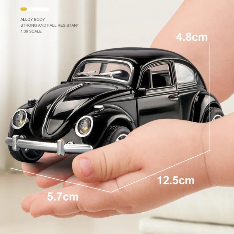 Simulación de escala 1:36, VW Beetle, modelo de coche Vintage, vehículos de juguete fundidos a presión, coche de juguete para niños, colección de regalos, Voiture en miniatura