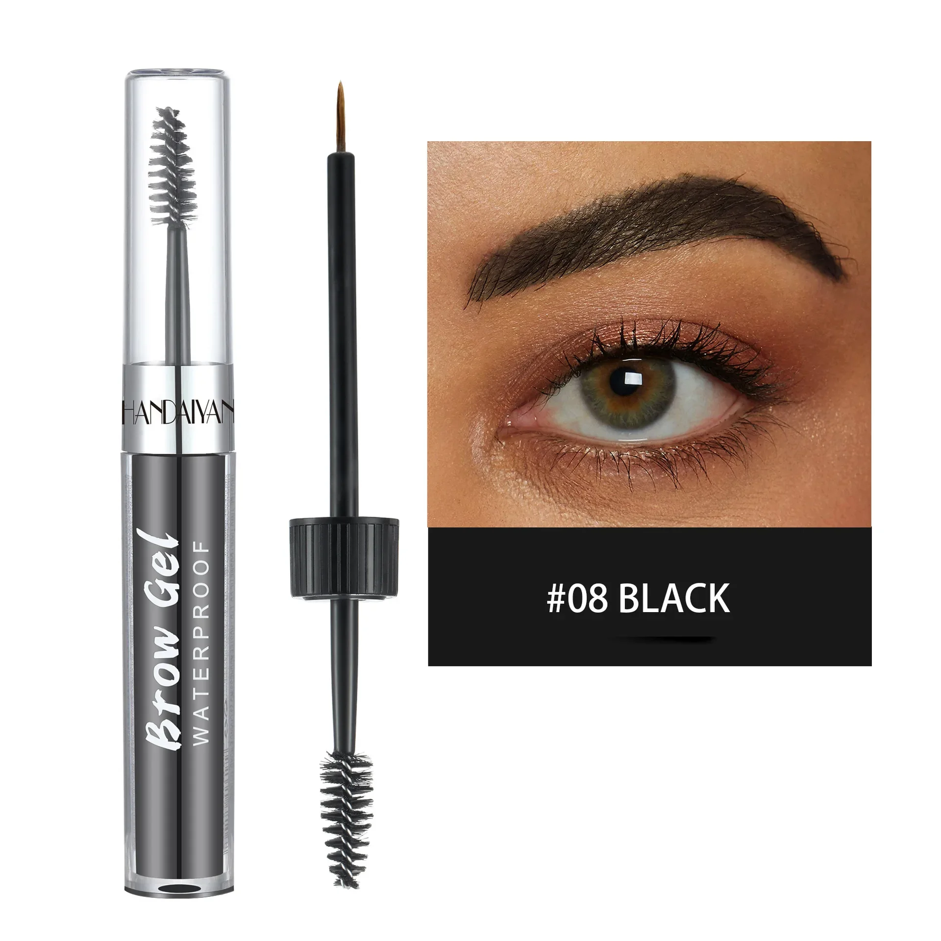 Hot Eyebrow Cream Enhancers Waterproof Eye Brow Tattoo Gel Makeup Brown Black Tinted Liquid Eyebrows Tint With Ultra Fiber Brush