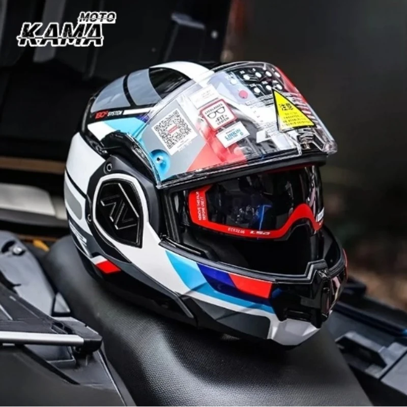 Capacete FF906 Advant Flip Up Face Helmets Motorcycle Modular Double Visor Helmet Built-in Lens DOT ECE Casque Casco Moto