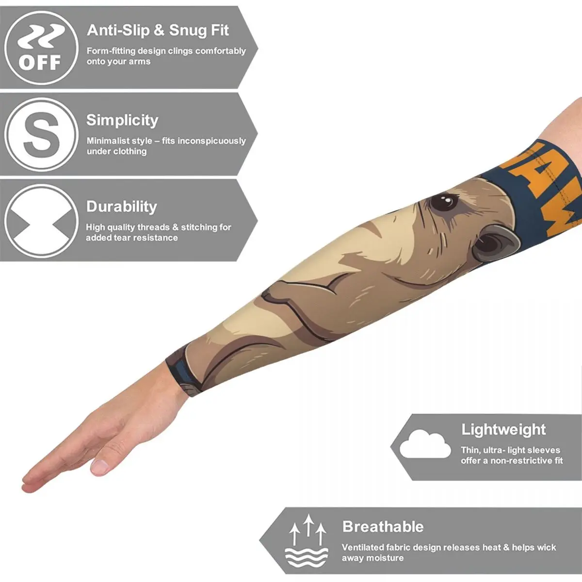 روك هايراكس أواوا على الهاتف جرذ الأرض داسي أكمام أذرع تبريد الرجال النساء الشمس الأشعة فوق البنفسجية حماية الوشم التستر الرياضة التبريد ركوب الدراجات #5