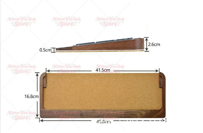 Solid Wood Keyboard Tray with Wrist Rest, Walnut Base
