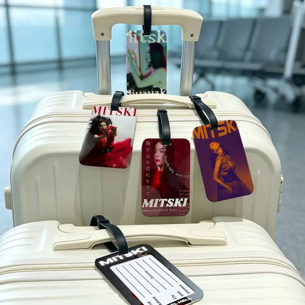 Singer Mitski First Love Girl French Pop Music Album PVC Waterproof Luggage Tag Anti lost Information Card Cover For Student Bag