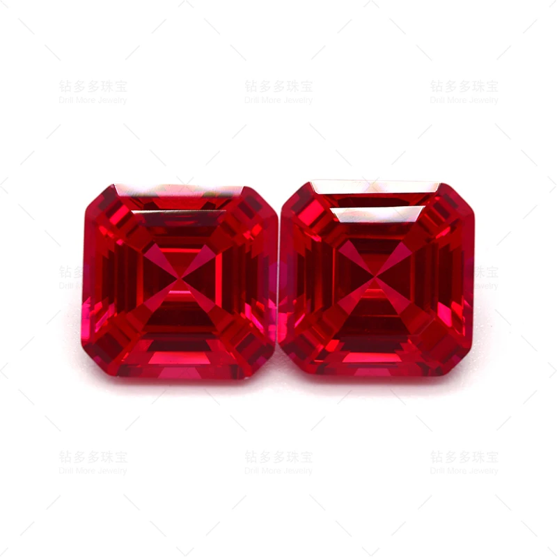 2.11ct Asscher Cut Synthetic Gemstones Containing GAL Certificate Top Lab-grown Ruby Fine High-quality Bare Stone Manufacturers