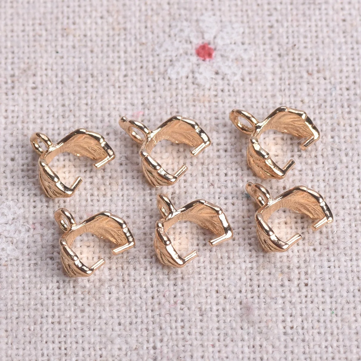 10pcs Gold/Silver/Light Gold Color 9x8mm Copper Metal Connectors Bail Beads Pinch Clasp Clips Pendant Hooks For Jewelry Making