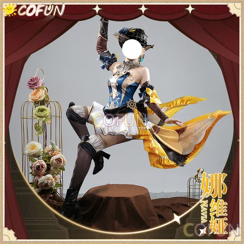 

COFUN [Customized] Genshin Impact Navia Cosplay Costume Game Suit Lovely Uniform Anime Halloween Party Outfit Women New