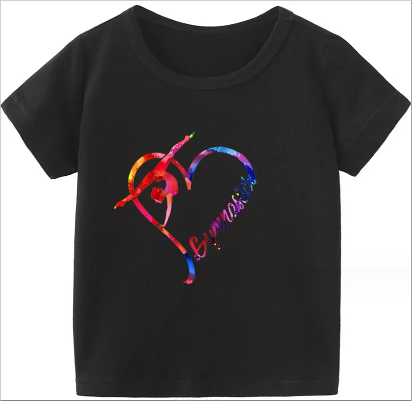 Camiseta con estampado de corazón de baile para niños, Camiseta deportiva de Taekwondo para niñas, Tops de Stranger Things de Aliexpress, Reino Unido, Verano