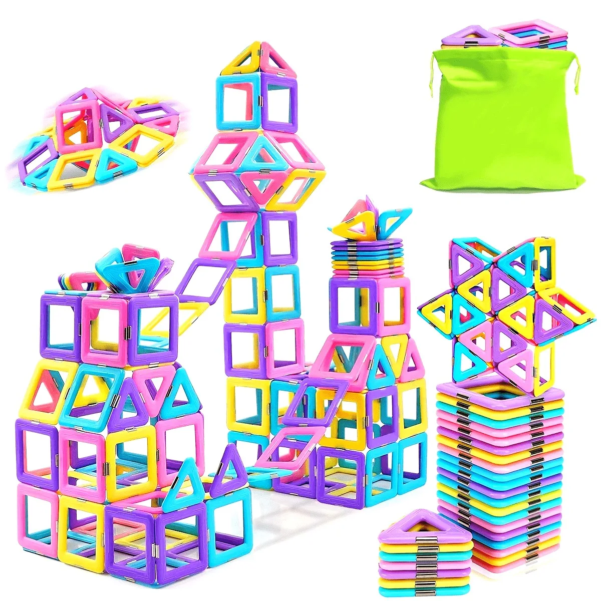 

Ages 3-6 Magnetic Macaron Building Blocks Set - STEM Educational Construction Toy, Assorted Colors, Creative & Fun Birthday Gift
