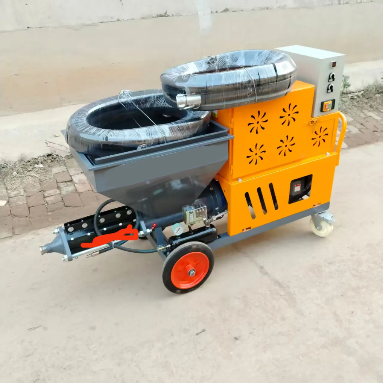 511 Automatic Mortar Gypsum Cement Wall Plaster Machine 32mm Mortar Spray Machines Pump Motor Core Components 380V/220V 100L