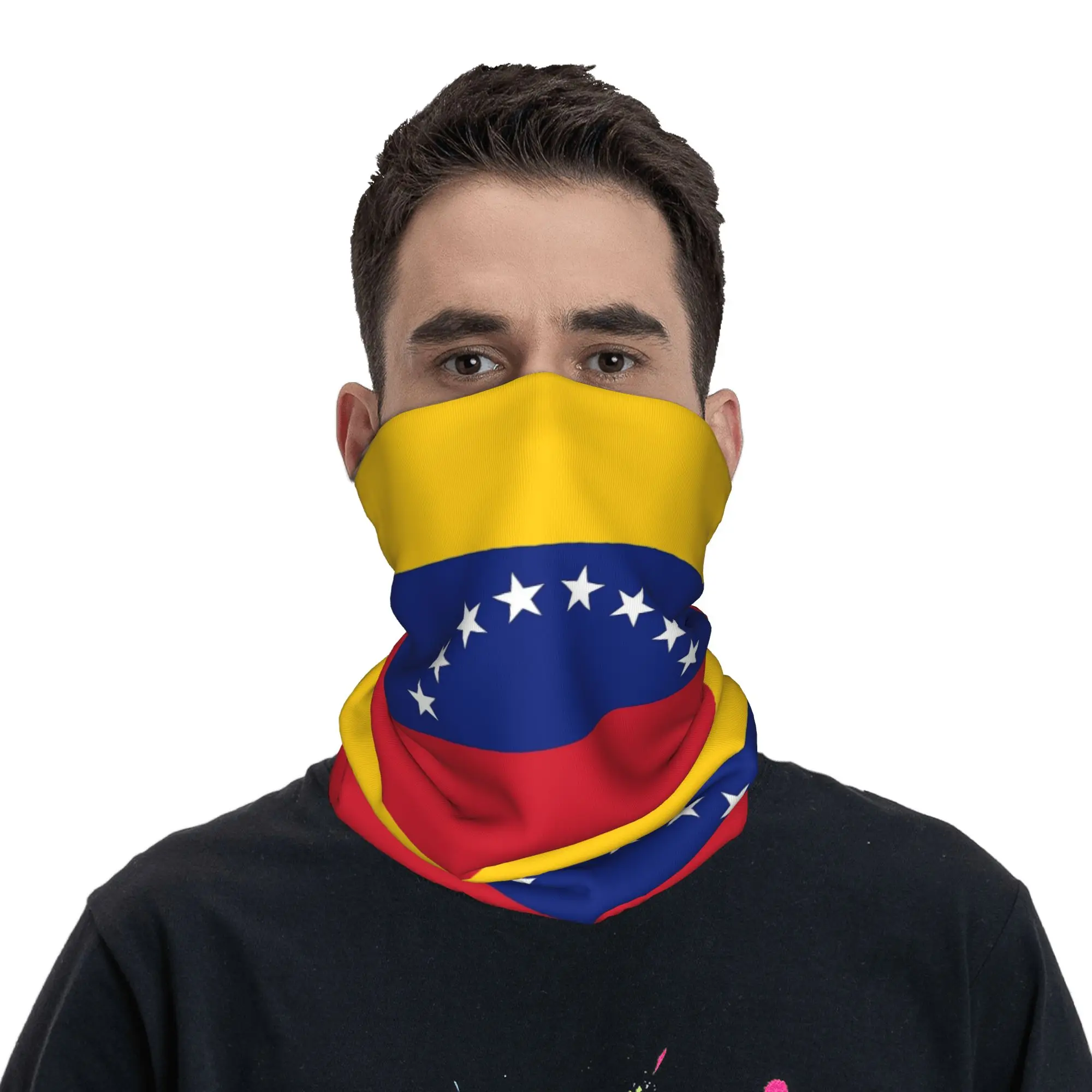 Venezuela National Flag Vibrant Bandana Neck Cover Printed  Balaclavas Mask Scarf Multifunctional Headwear for Men Women Adult