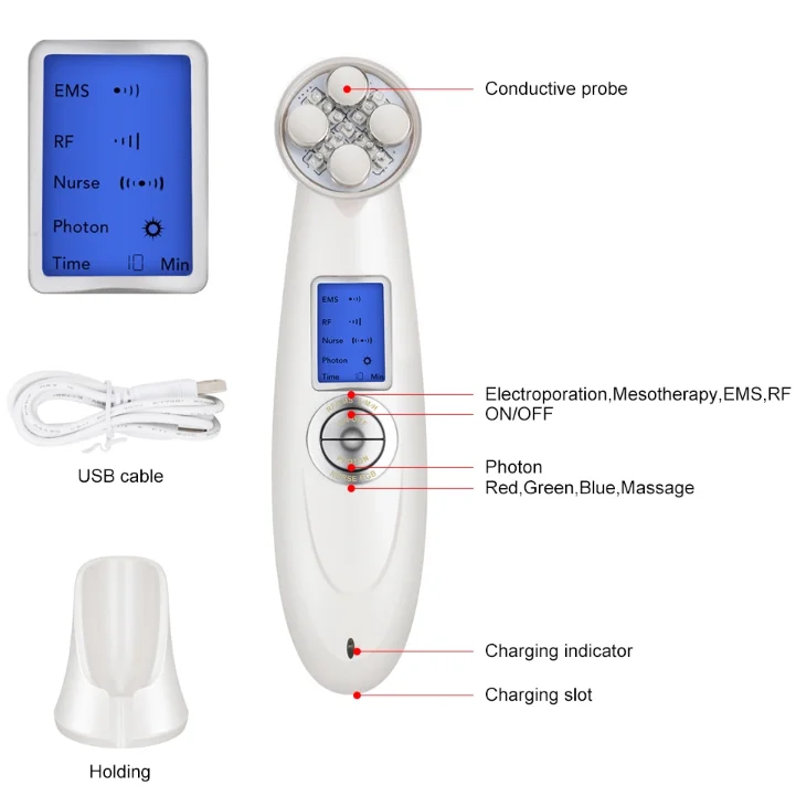 Whitening Skin Light Rf Ems Skin Anti Age Microcurrent Face Lift Beauty Ultrasonic Pen Led Body Device