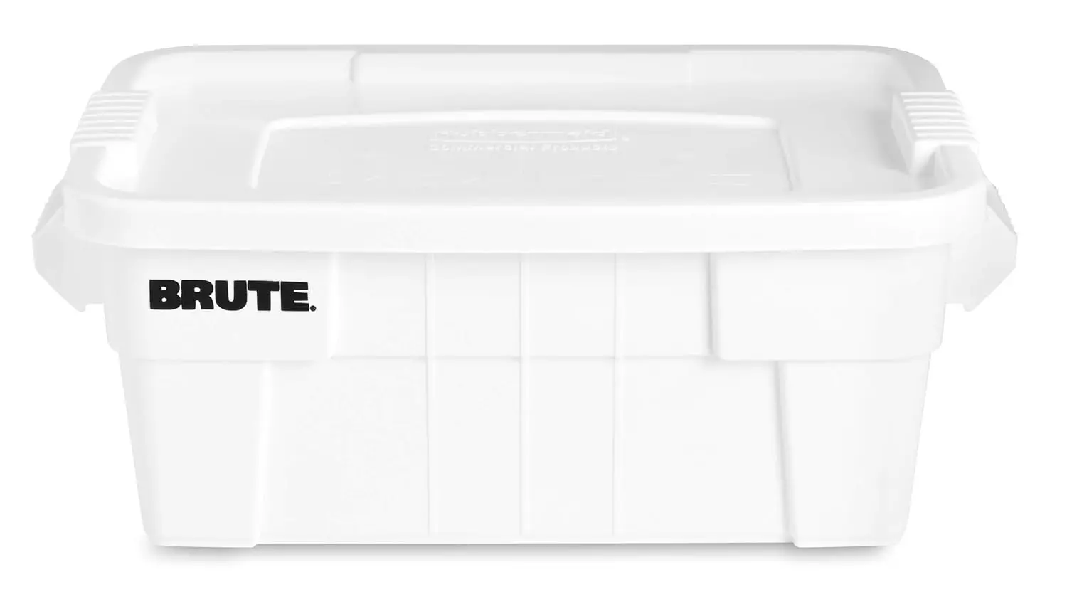 Rubbermaid Commercial Products Brute Tote Storage Bin With Lid, 14-Gallon, White, Rugged/Reusable Boxes For