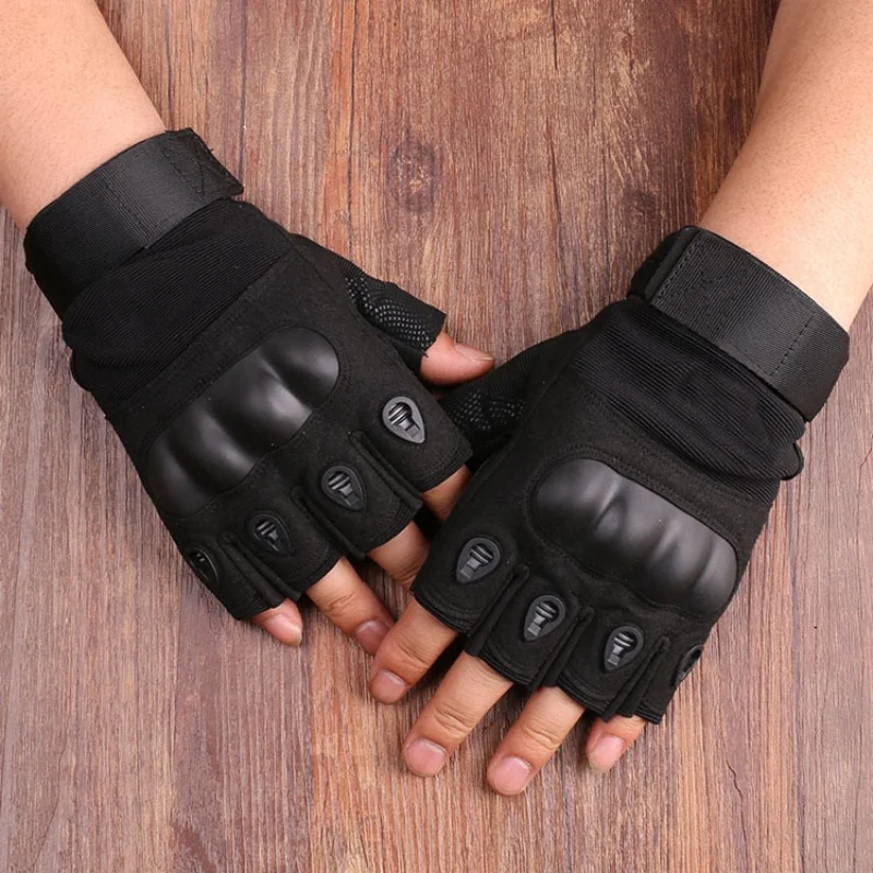 Taktische Halbfinger-Handschuhe für Herren zum Radfahren im Freien, Sport, rutschfest, verschleißfest, Klettern und Fitnesstraining – Detail 3