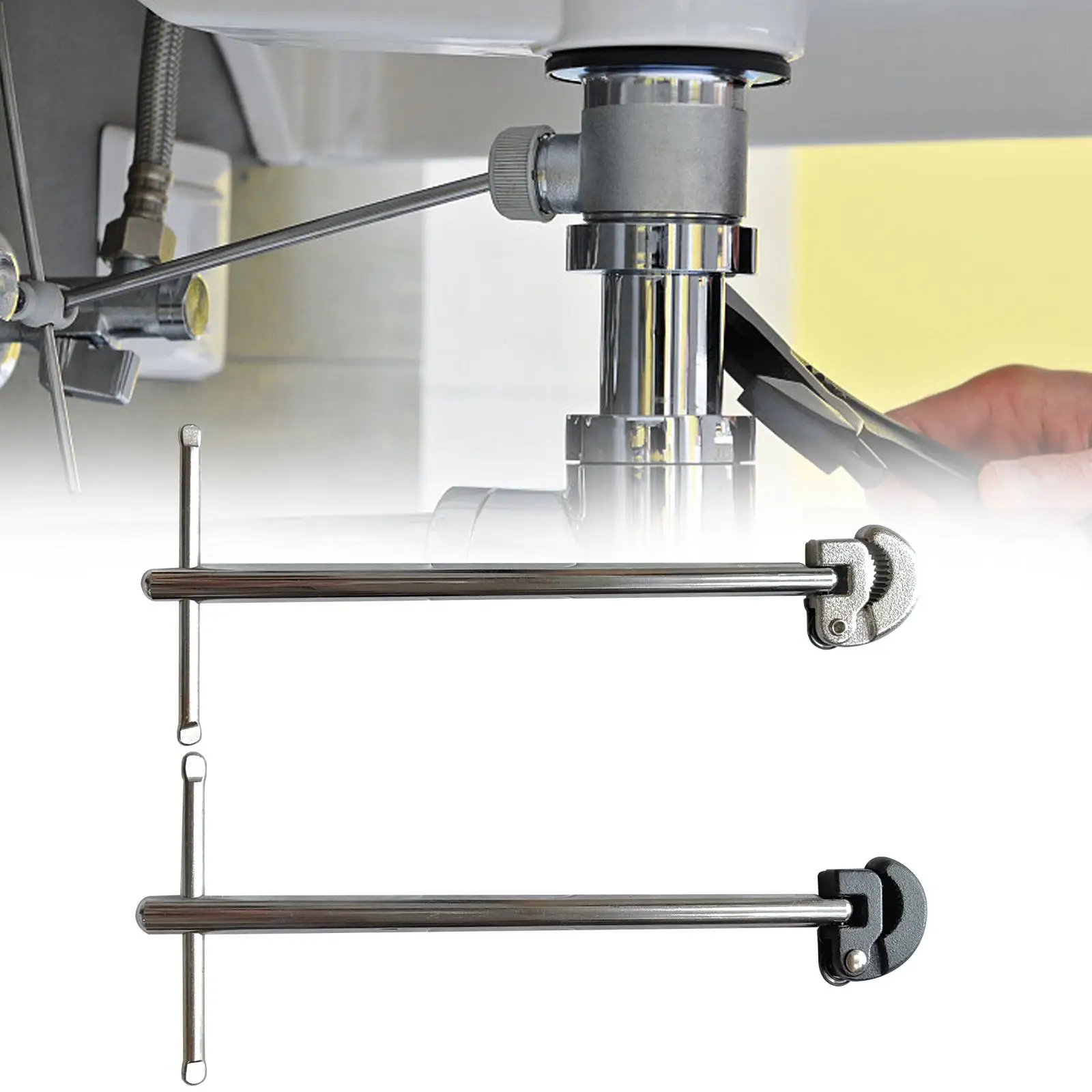 

Basin Wrench Adjustable Hand Tool Under Sink Sink Faucet Wrench Tight Space