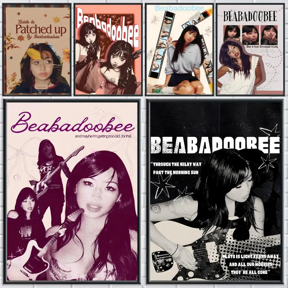 Singer B-Beabadoobee Poster für Zuhause, Wohnzimmer, Schlafzimmer, Bar, Flur, klebriger Wanddruck, wasserfest, ästhetische Dekoration