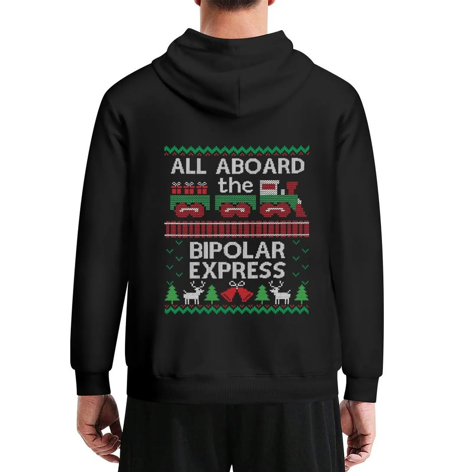 

Ugly Christmas Sweater Bipolar Express Hoodie fashion men blouse korean autumn clothes graphic hoodie