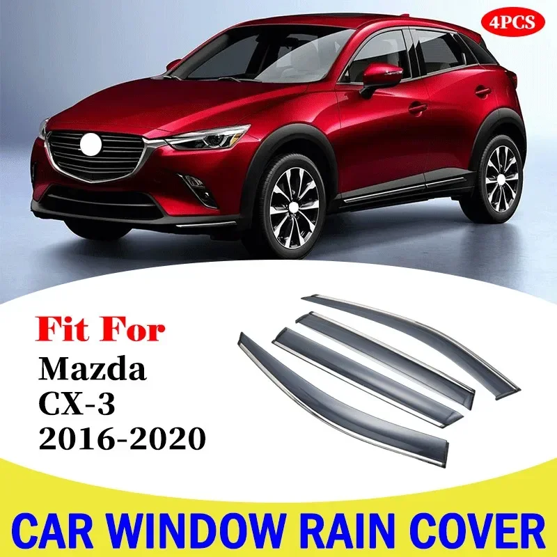 

window rain cover For Mazda CX-3 2016-2020 car window deflectors wind deflector sun guard rain vent visor cover car accessories