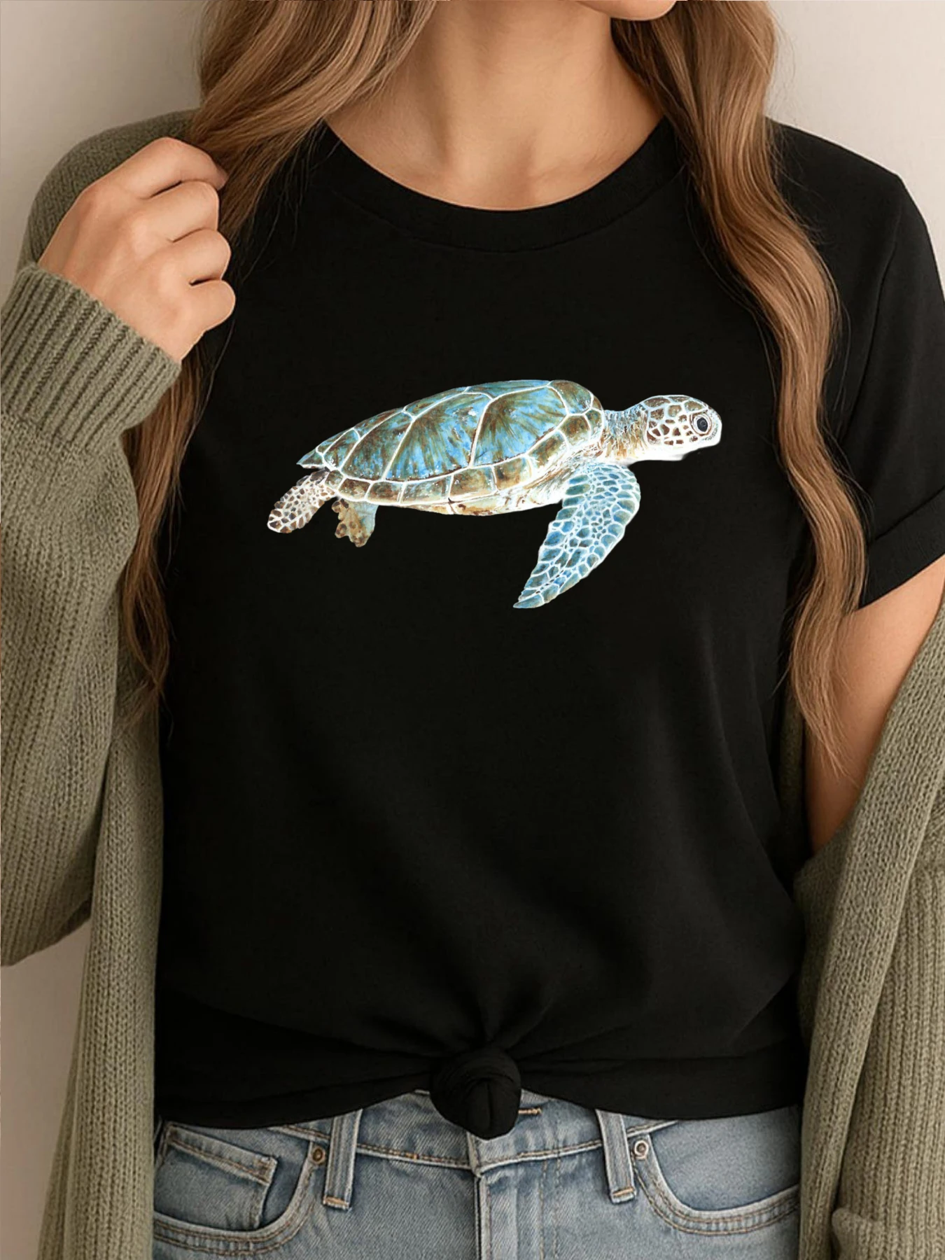 

Роскошная футболка с морской черепахой, мужские футболки, футболка в стиле ретро, футболки большого размера, мужская футболка с рисунком для отдыха