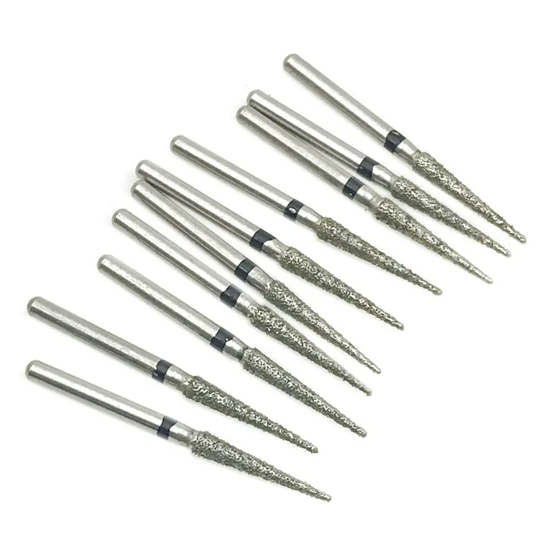 10pc/Boxes Dental Diamond Burs Drill Dental Burs Diamond for High Speed Handpiecess Medium Dentist Tools
