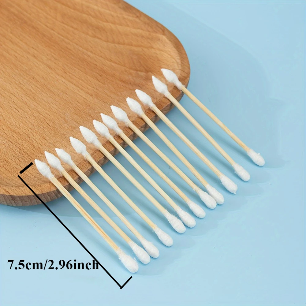 Pink Double-ended Cotton Swabs for Makeup and Tattoo Soft Cosmetic Sticks with Spiral and Round Tips Gentle Skin for Ear Clean