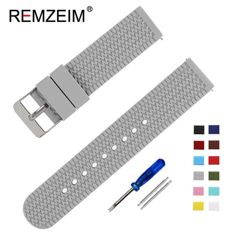 Silicone Watch Band Wrist Bracelet Quick Release Rubber Watch Strap 18mm 20mm 22mm 24mm Strap Watch Replacement Watchband