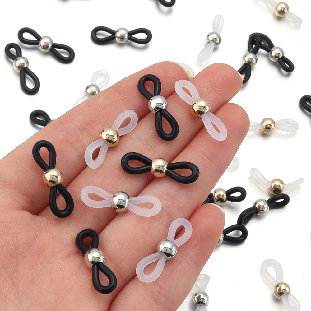 50pcs Eyeglass Chain Ends Adjustable CCB Connectors For DIY Sunglasses Glasses Holder Necklace Jewelry Making Craft Accessories