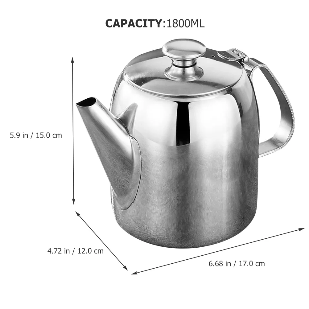 

Metal Tea Pot Large Capacity Coffee Pot Classic Small Stainless Steel Teapot for Home Tabletop Ergonomic Modern Design
