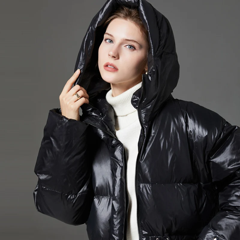 WInter Warm 90%White Duck Down Thicken Jacket New Listing Casual Short Coat Waterproof Oversize Puff Outwear With Hooded