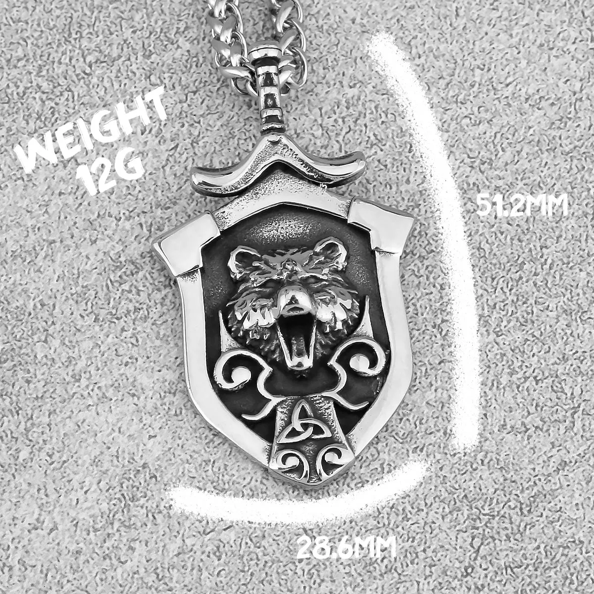 Stainless Steel Viking Vintage Wolf Head Necklace Nordic Men\'s Punk Bear Totem Amulet Pendant Necklace Jewelry Gift Wholesale