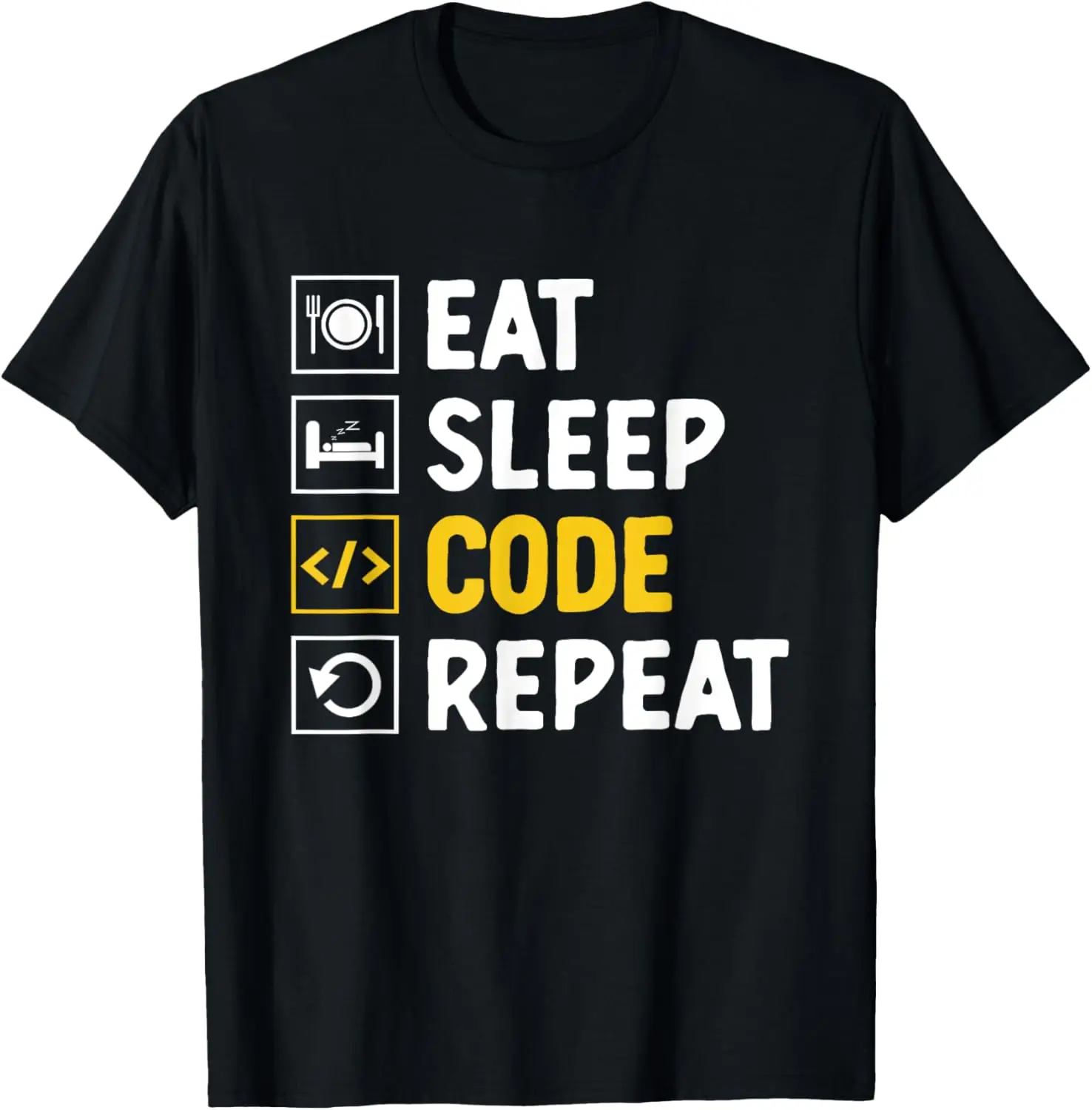 

Футболка с программированием компьютера Eat Sleep Code Repeat