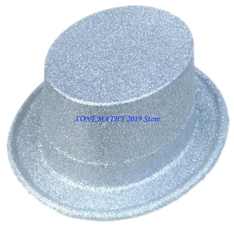 

F42F Блестящая шляпа со свиным пирогом Шляпа Линкольна Топ-котелок Шляпа манежа Шляпа джазовая шляпа Цилиндр фокусника Шляпа