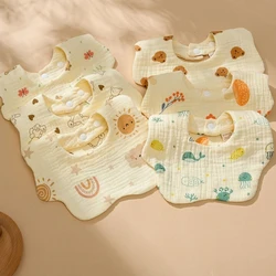 Cotton Gauze Print Baby Bibs New Absorbent Saliva Towel Newborn Burp Cloths Bandana Scarf for Boys Girls Feeding Drool Bib