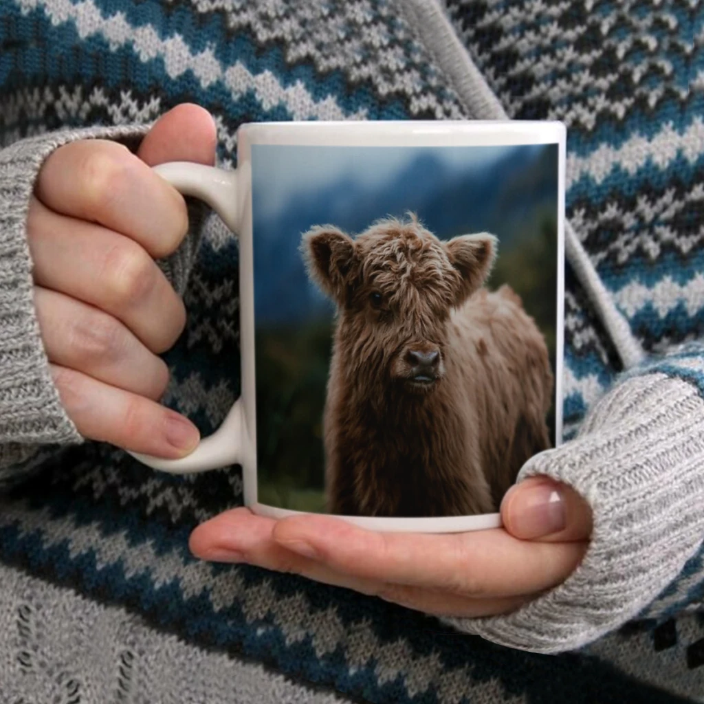 

Baby Highland Cow Coffee Mug Tea Cup 11oz Coffee Cup Funny Birthday Ceramic Mug Personalized Cup