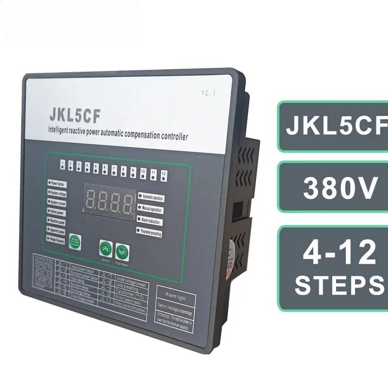 New Reactive Power Autocompensation Controller JKL5CF 380V 50/60Hz 4/6/8/10/12 Steps Universal for Capacitor Compensation Device