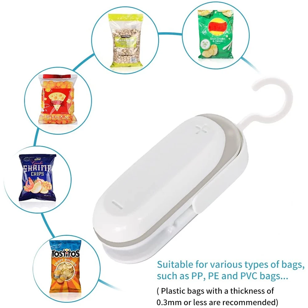 Portable Mini Heat Sealing Machine, Portable Food And Fruit Preservation Sealing Clip, Hand Pressure Sealing Clip, Kitchen Tool