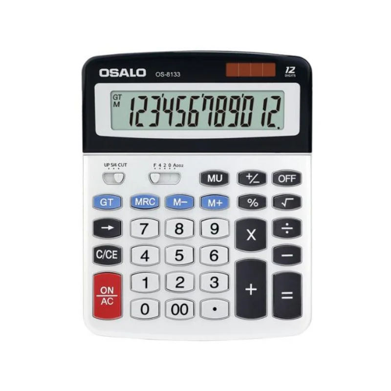 OS-8133 Office Desktop Calculator Tax Rate Calculation 12 Bit Large Screen Accounting Solar Computer Calculators