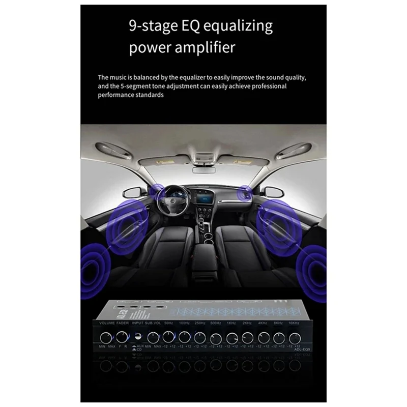 

【Flash Sale】Auto Cube 9 Band Graphic Equalizer Digital Car Audio ADL-EQ9 Full Series Car Amplifier Equalizer With Adjustable Fil