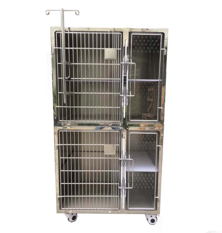 Luxury Cat Cage Cat Condo Cage 2 Layers High-grade  Cat Cages with Wheels for Pet Shop/Hospital/Vet Clinic