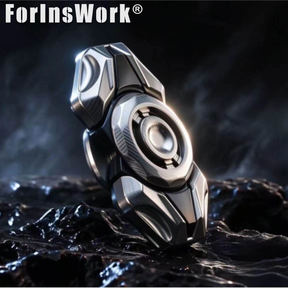 YD EDC YARE Horned Viper Damascus + Black Zirconium R188 Bearing Fidget Spinner Metal EDC Fingertip Gyro High Speed Hand Spinner