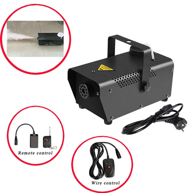 Mini 400W Smoke Machine Wire/Remote control Professional DJ Disco Bar Club Party Christmas Fog machine  Lampblack Stage Fogger