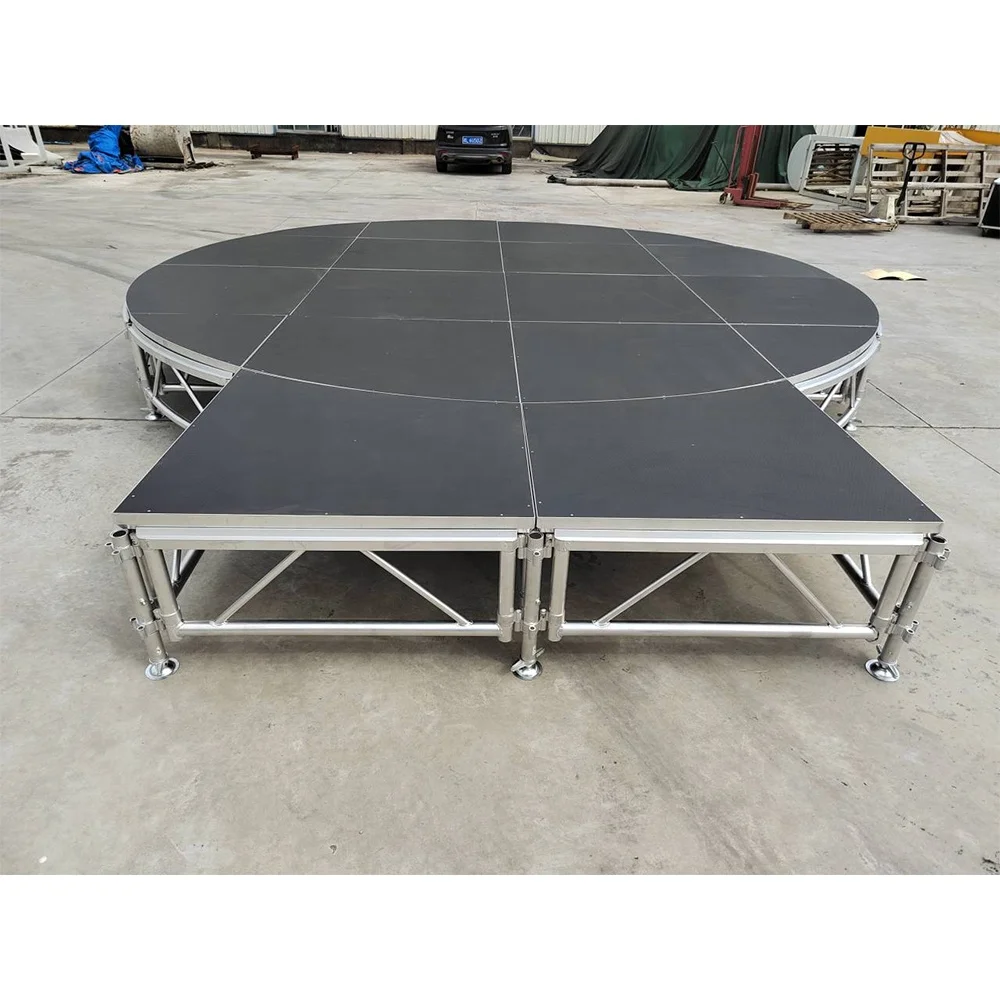 8ft Diameter Round Stage With 4x4ft Aluminum Portable Stage Kits