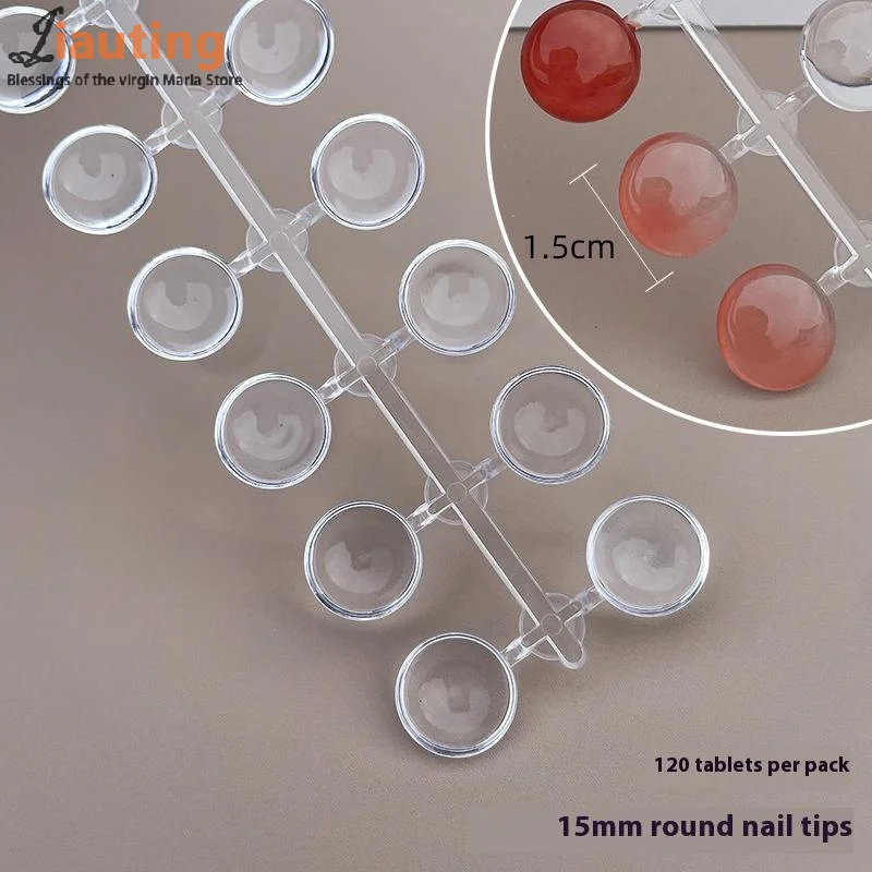 1/1.2/1.5cm Mini Round Shaped Clear Glass Nail Polish Color Card Nail Art Color Display Tips 240/120Pcs Fake Color Chart Showing