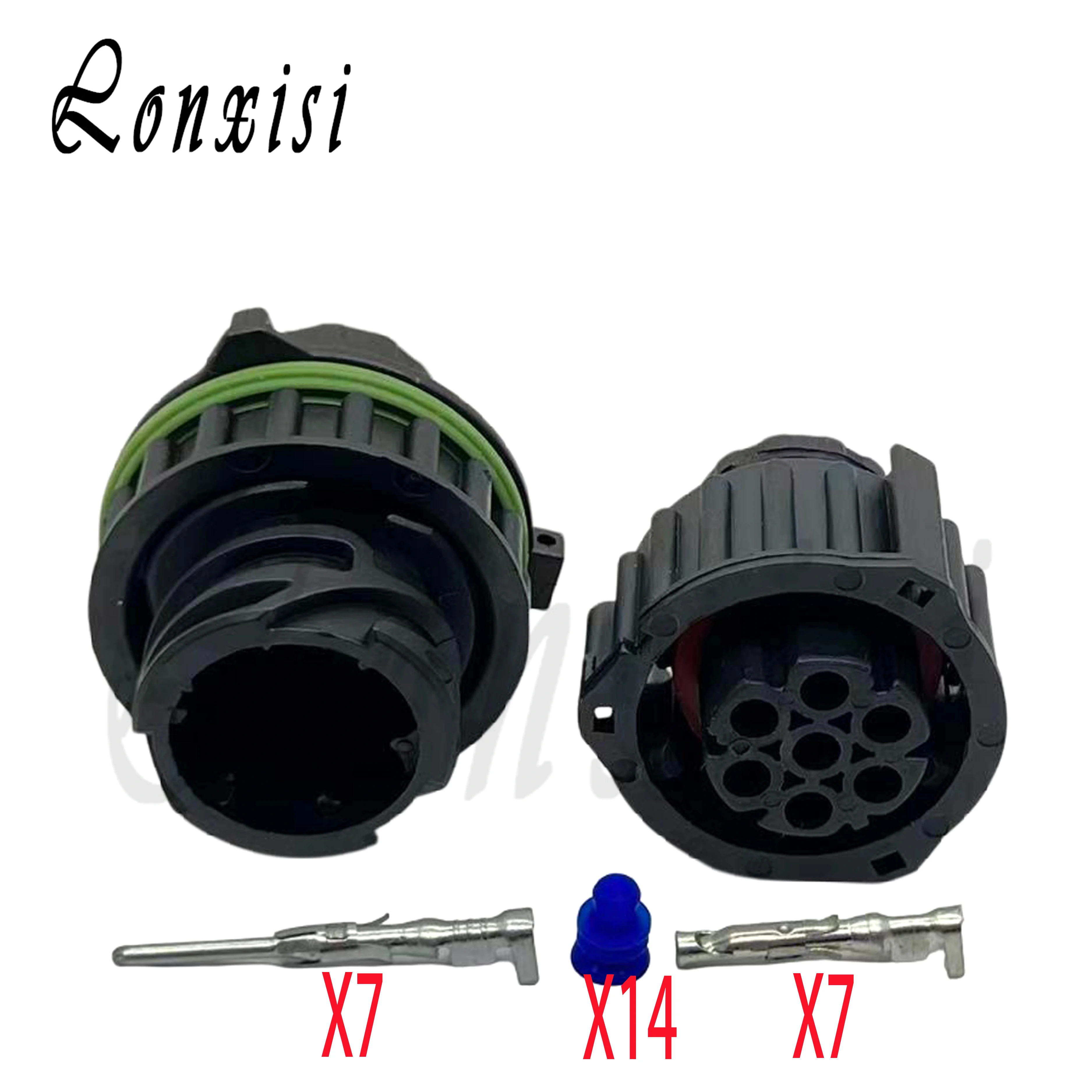 

1 Set 7 Pin 968421-1 967650-1 Tyco AMP 1.5mm BU-STE KPL CIRCULAR DIN HOUSINGS Male Female Wiring Waterproof Connector