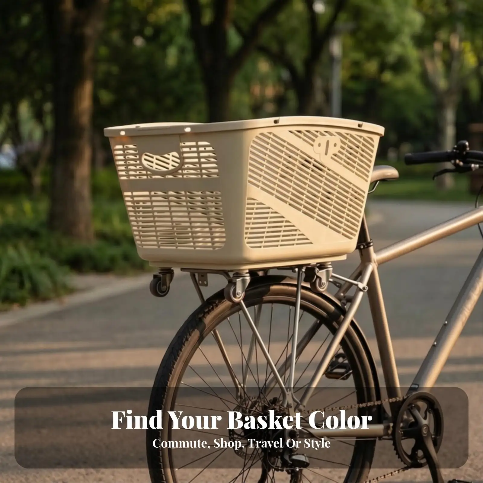 Quick Release Bike Rear Basket with Adjustable Pet Leash for Daily Travel Utility Storage