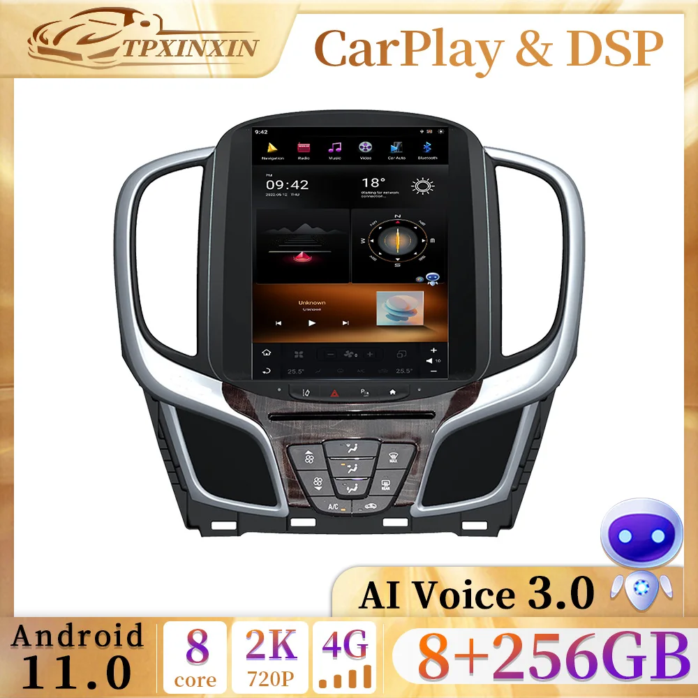 8+256G Android 11 For Buick Lacrosse 2015 Tesla Screen Car Radio Multimedia Video GPS Navigation Carplay Head Unit