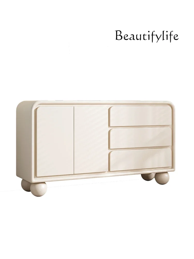 

Sideboard Cabinet Storage Integrated Wall Tea Cabinet Light Luxury Kitchen Cabinet French Cream Style