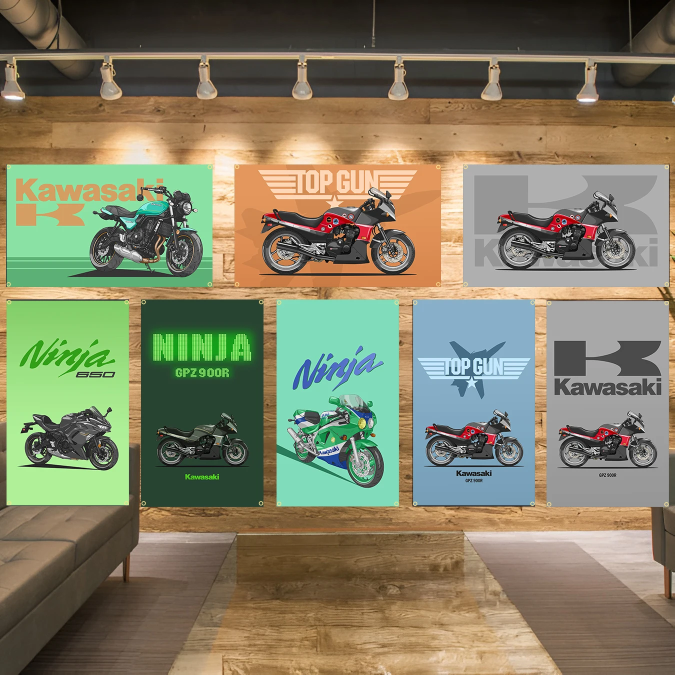 

90x150cm 3X5FT kawasakis Motorcycle Racing car Flag Polyester Printed Banner For Decor