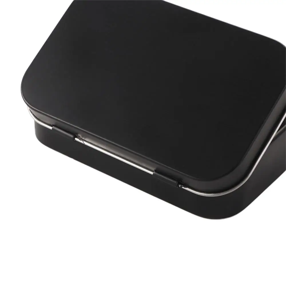 Tin Sealed Key Organizer Coin Organizer Black Black Storage Box Candy Box Card Case Metal Empty Box