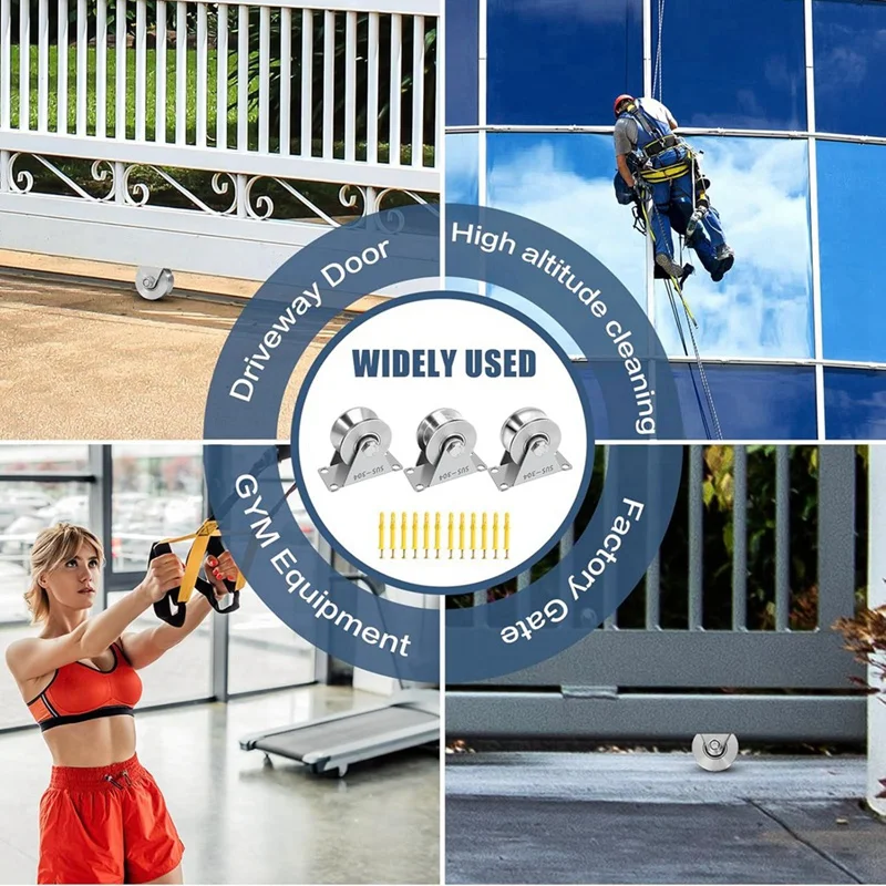 Poulie à rainure ABPP-U, blocs en acier inoxydable, paquet de 2 poulies de roue à rainure rotative Super silencieuses, pour la manipulation d'équipement de gymnastique à monter soi-même