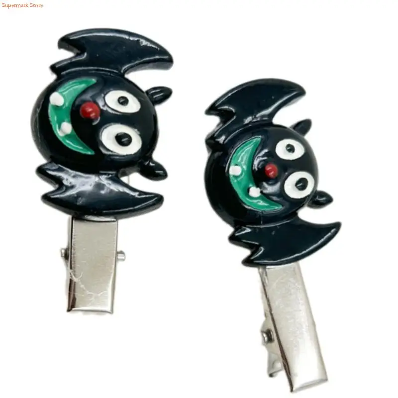 Q5WE Halloween Skull Pumpkin Resin Hair Clip For Costume Party Accessory Lightweight