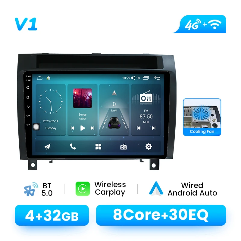 Draadloze CarPlay Android Auto Android 14 Autoradio Speler voor Mercedes Benz SLK Klasse R171 2004-2011 SLK 200 280 300 350 8 GB GPS